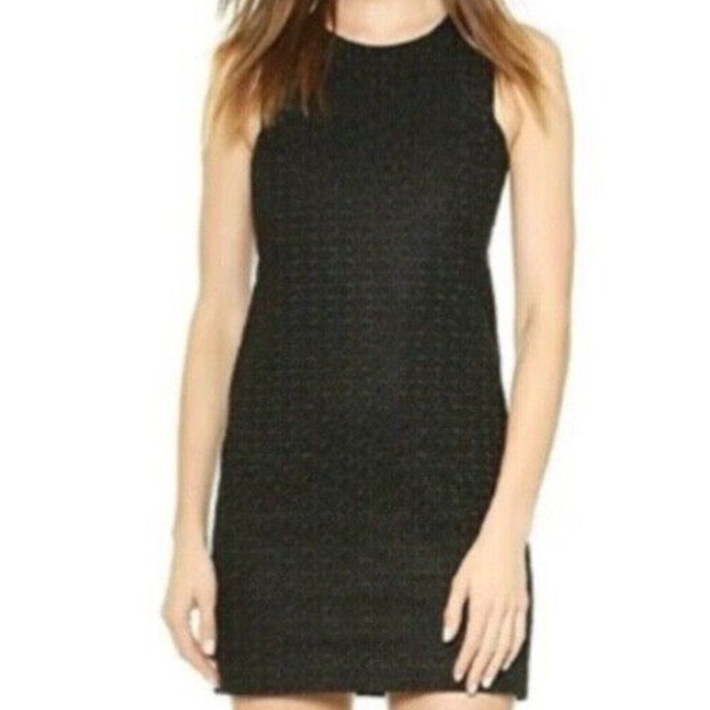 THEORY Women's Gwideen Eyelet Sleeveless Sheath Little Black Cocktail Dress Sz-6